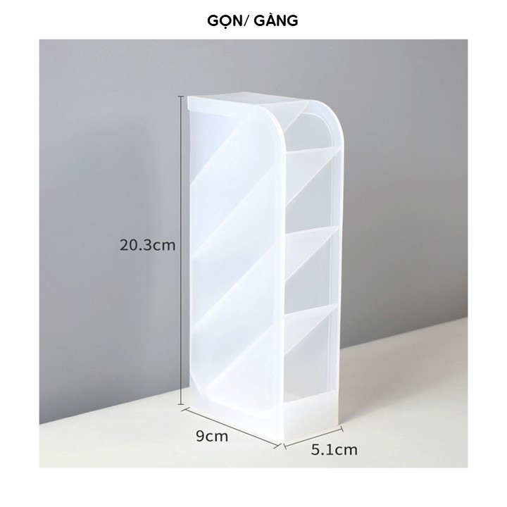 Hộp đựng cọ trang điểm mỹ phẩm 4 ngăn chéo để bàn bằng nhựa Gọn Gàng