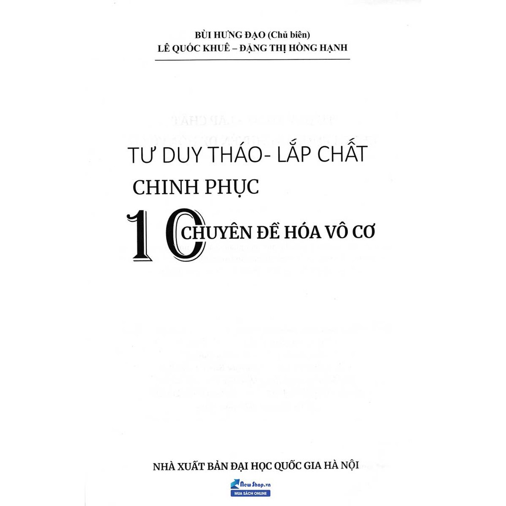 Sách - Tư Duy Tháo Lắp Chất Chinh Phục 10 Chuyên Đề Hóa Vô Cơ