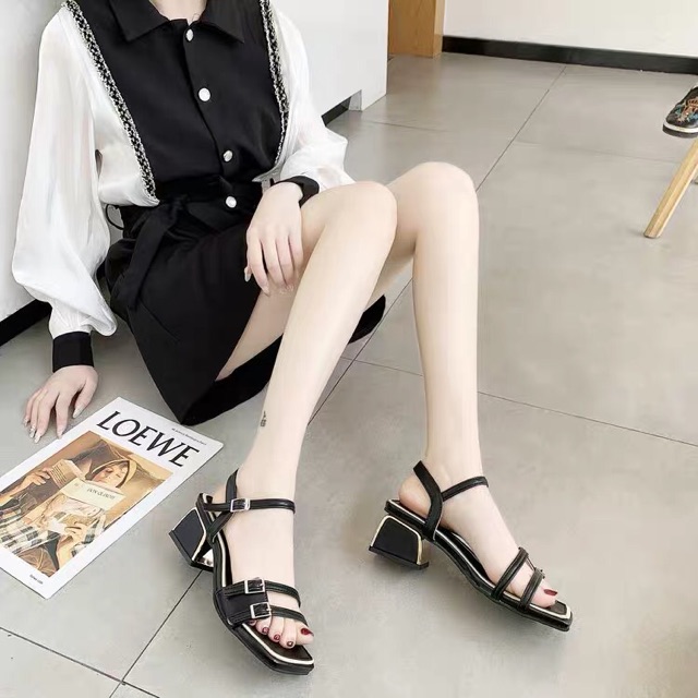 (ORDER) Sandal quai mảnh khoá ngang thanh lịch BIG SIZE 35-43