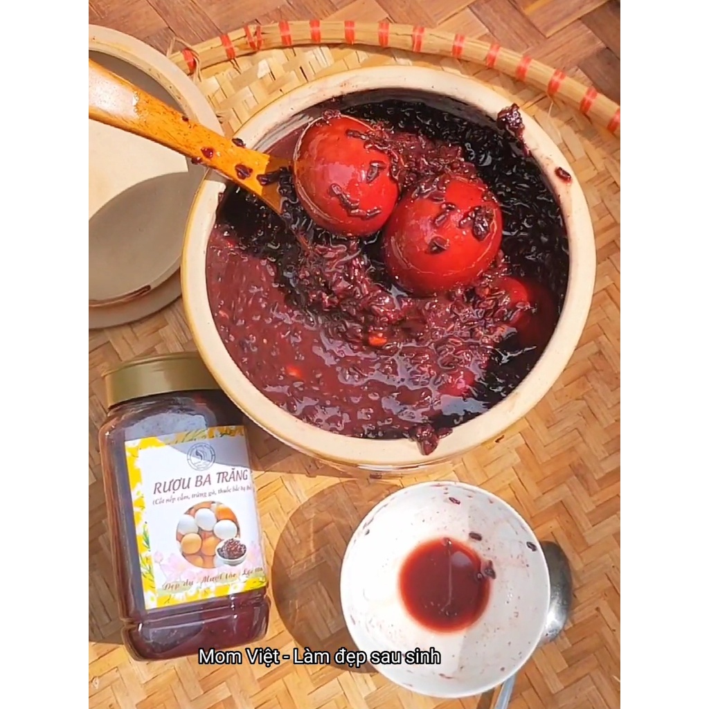 (NGUYÊN TRỨNG) 1LÍT  NẾP CẨM TRỨNG GÀ HẠ THỔ | BA TRĂNG NGUYÊN CÁI (HANDMADE)