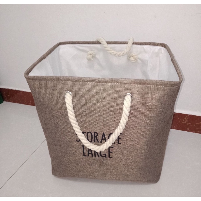 Giỏ vải đựng quần áo, hình chữ nhật vintage dày dặn