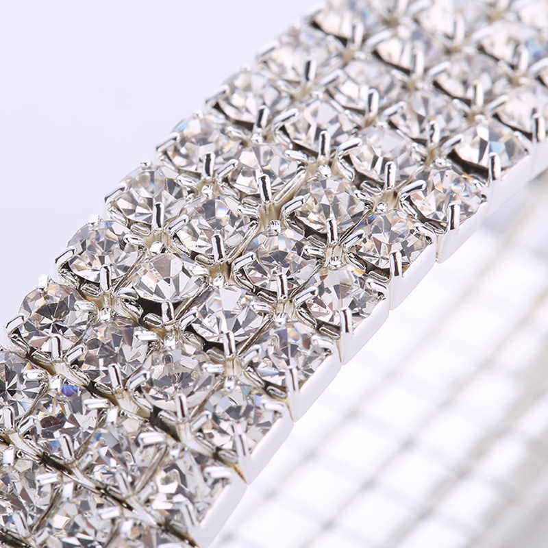 Vòng Tay Nhiều Lớp Đính Đá Pha Lê Lấp Lánh Sang Trọng Dành Cho Nữ