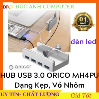 Bộ chia hub 4 cổng USB 3.0 dạng kẹp vỏ nhôm Orico MH4PU - Chính Hãng 100%, Bảo Hành 12 Tháng