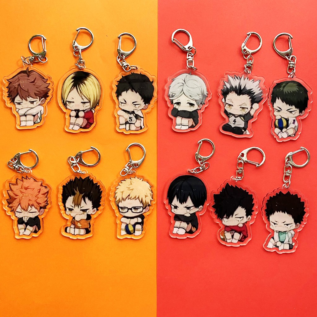 Móc khóa Haikyuu!! Vua bóng chuyền ver cry bóng in hình anime chibi