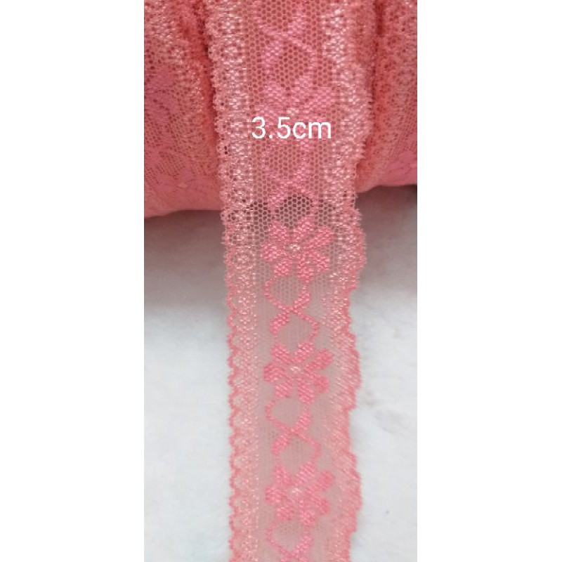 ren thun màu hồng cam , size 3.5cm(10m /25k)