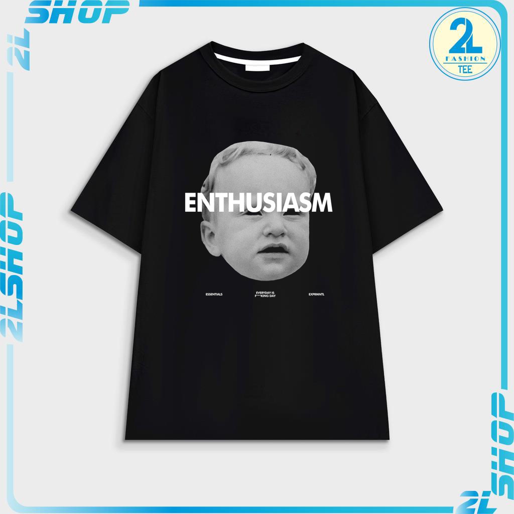 Áo thun tay lỡ  form rộng unisex bé trai ENTHUSIASM, áo phông nam nữ chất cotton rẻ phong cách ullzang