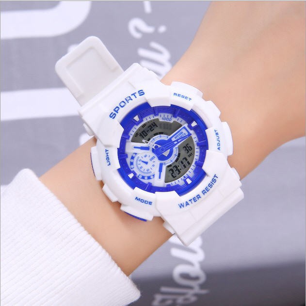 Đồng hồ thể thao Sport nam nữ chạy full màn hình điện tử và kim dây cao su chống nước | BigBuy360 - bigbuy360.vn