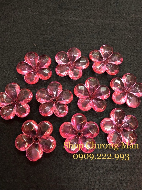 100G Bông Treo 5 Cánh Pha Lê Nhựa 28mm Giá Sỉ