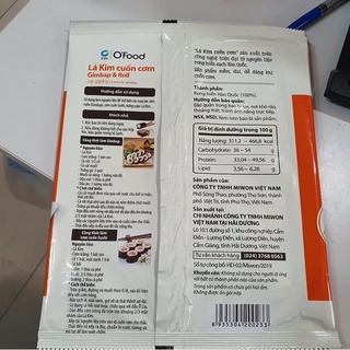 Lá kim cuộn cơm O'food miwon 10Gr