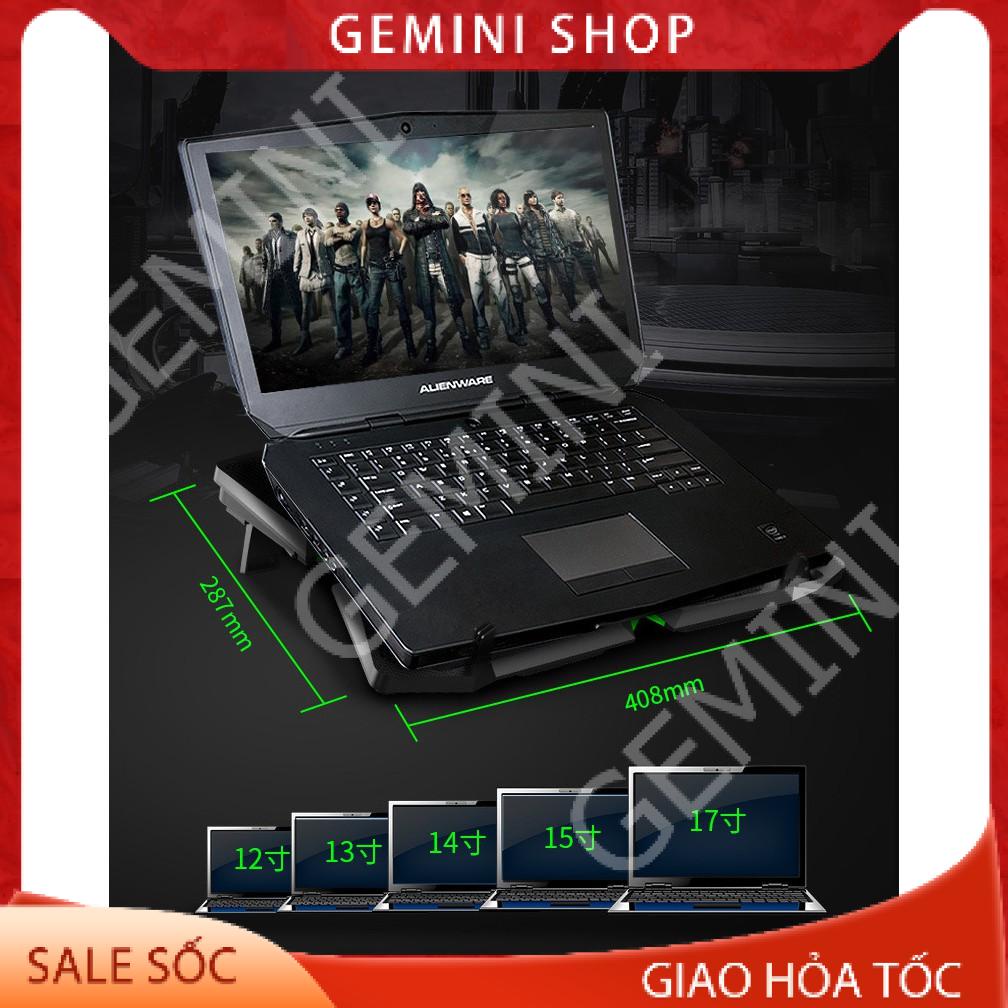 Đế tản nhiệt laptop 5 quạt quạt tản nhiệt gaming 1400RPM chống trượt làm mát nhanh COOL 2S GEMINI SHOP