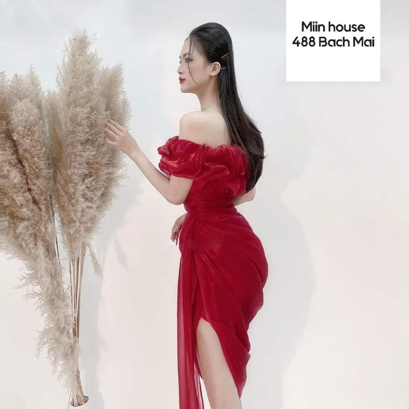 Váy trễ vai body vạt