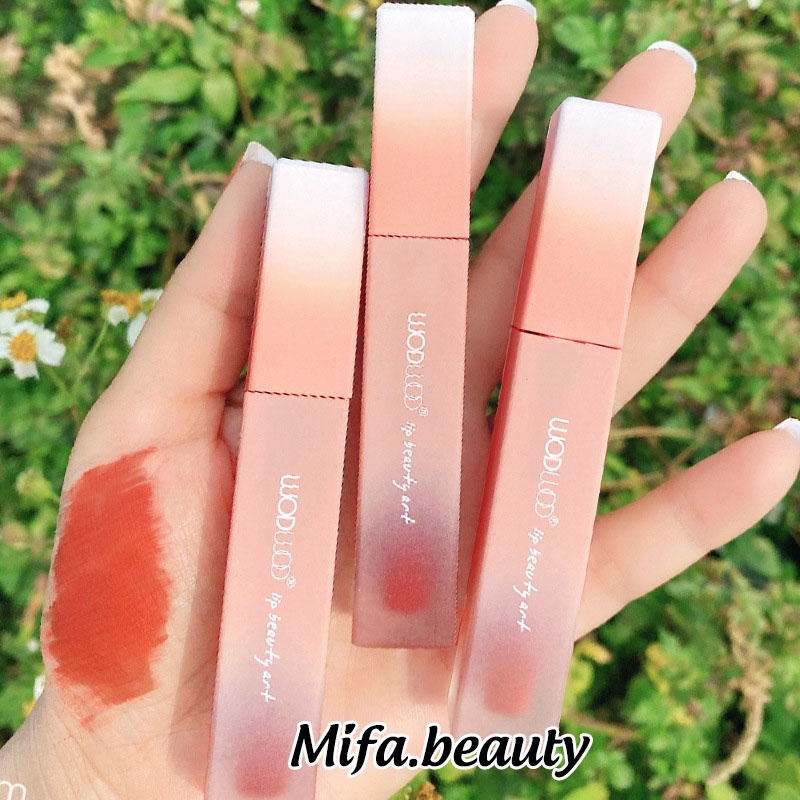 Son Kem Lì Wodwod Nơ Hồng Thiết Kế Vuông Xinh Xắn Nội Địa Trung