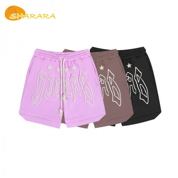Quần Short ống rộng Thể Thao Hồng Họa Tiết Ngôi Sao Phong Cách Hip Hop Thời Trang Cho Nam Nữ quần đùi