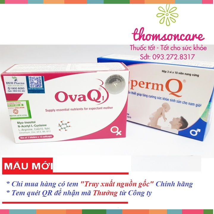 Bộ đôi giúp tăng cường khả năng thụ thai OvaQ1 và SpermQ - hỗ trợ giảm vô sinh