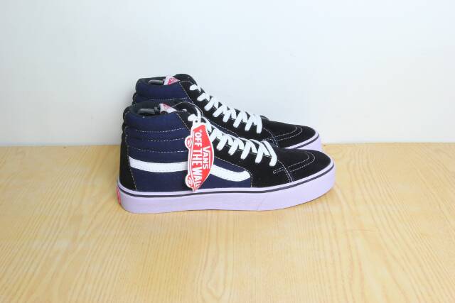 Giày Thể Thao Vans Sk8 Màu Đen / Xanh Navy Thiết Kế Cá Tính