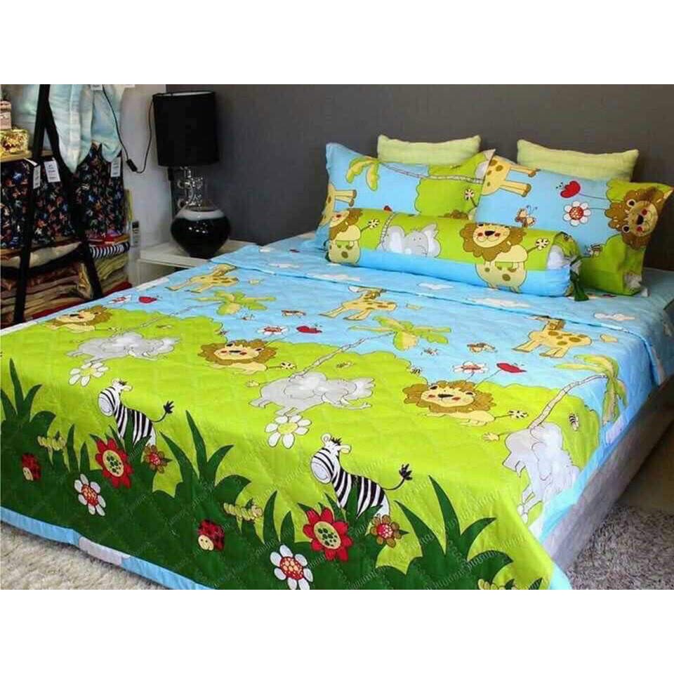 Trọn bộ ra vỏ gối cotton poly 4 món 1m6 2m