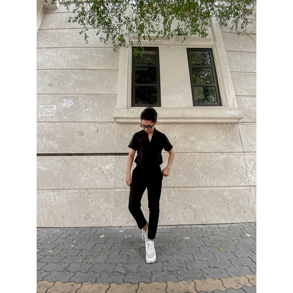 Áo sơ mi lụa ARNOLD tay ngắn Unisex thoáng mát, không nhăn, chuẩn form suông thẳng