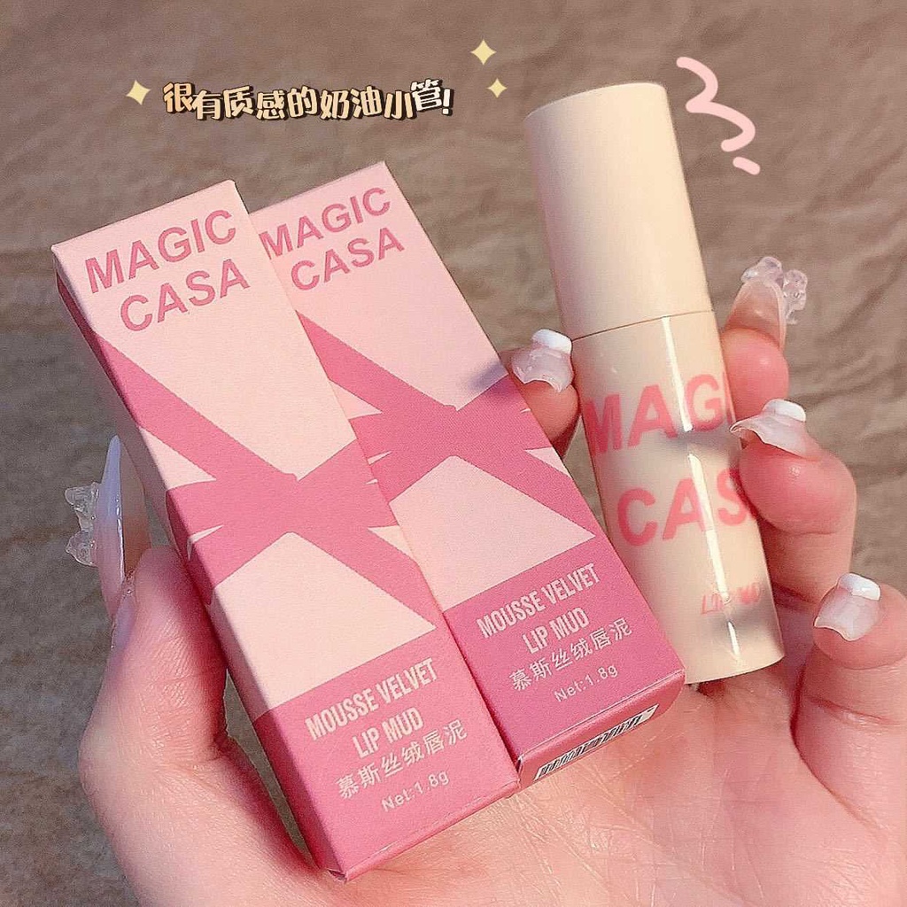 Son Môi lì Bùn Dưỡng Ẩm Lâu Trôi Chống Thấm Nước MAGIC CASA