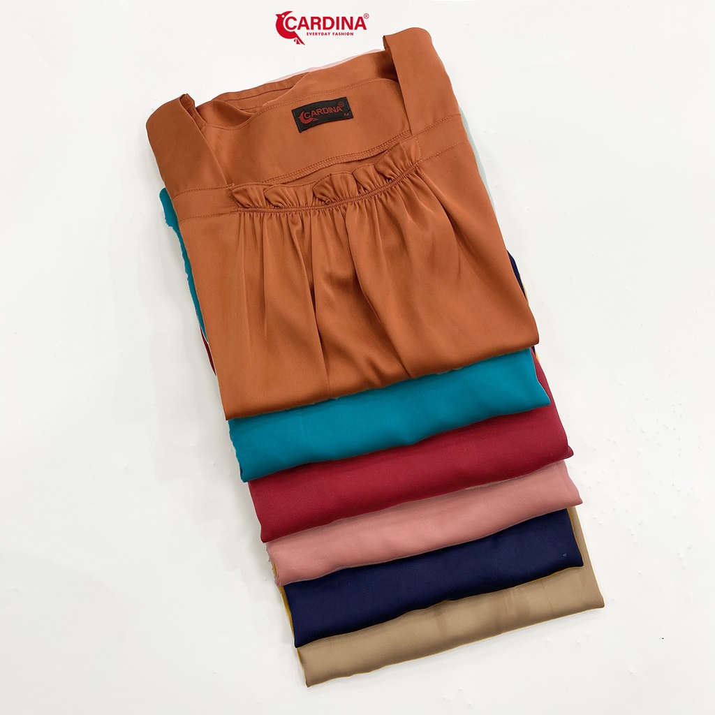 Đồ Bộ Nữ 𝐂𝐀𝐑𝐃𝐈𝐍𝐀 Chất Lụa Satin Nhật Cao Cấp Áo Cộc Tay Cổ Vuông Bèo Quần Đùi Màu Sắc Độc Đáo 2SF08