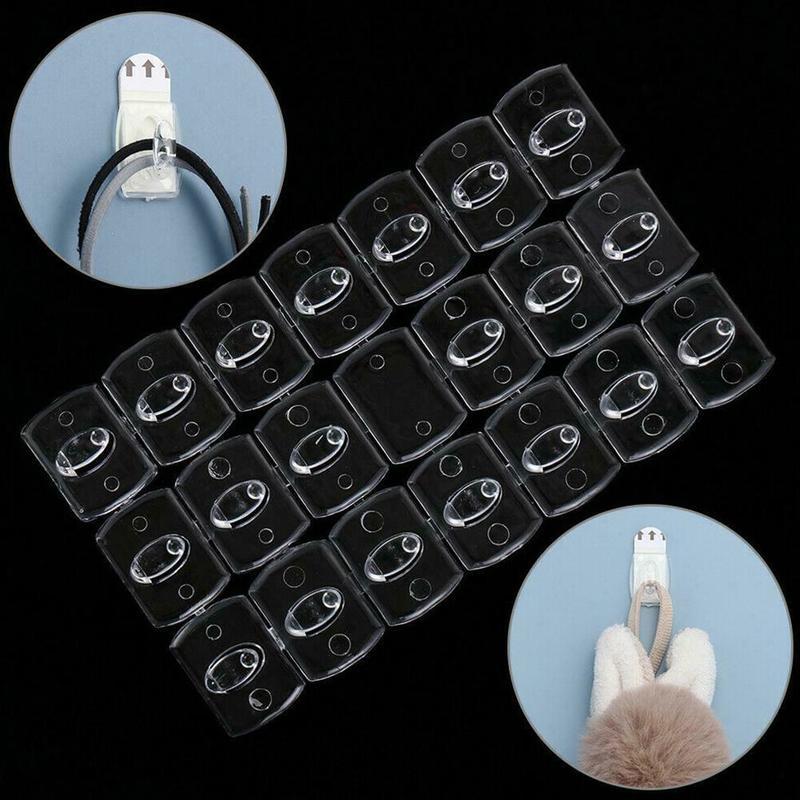 Set 20 Móc Treo Đồ Dán Tường Trong Suốt Chống Thấm Nước