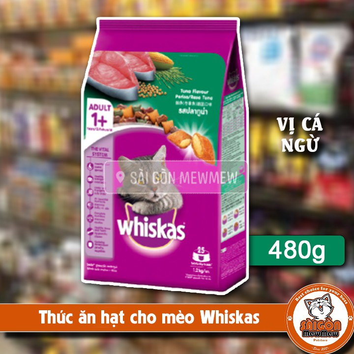 Thức Ăn Cho Mèo Whiskas Vị Cá Ngừ 480g