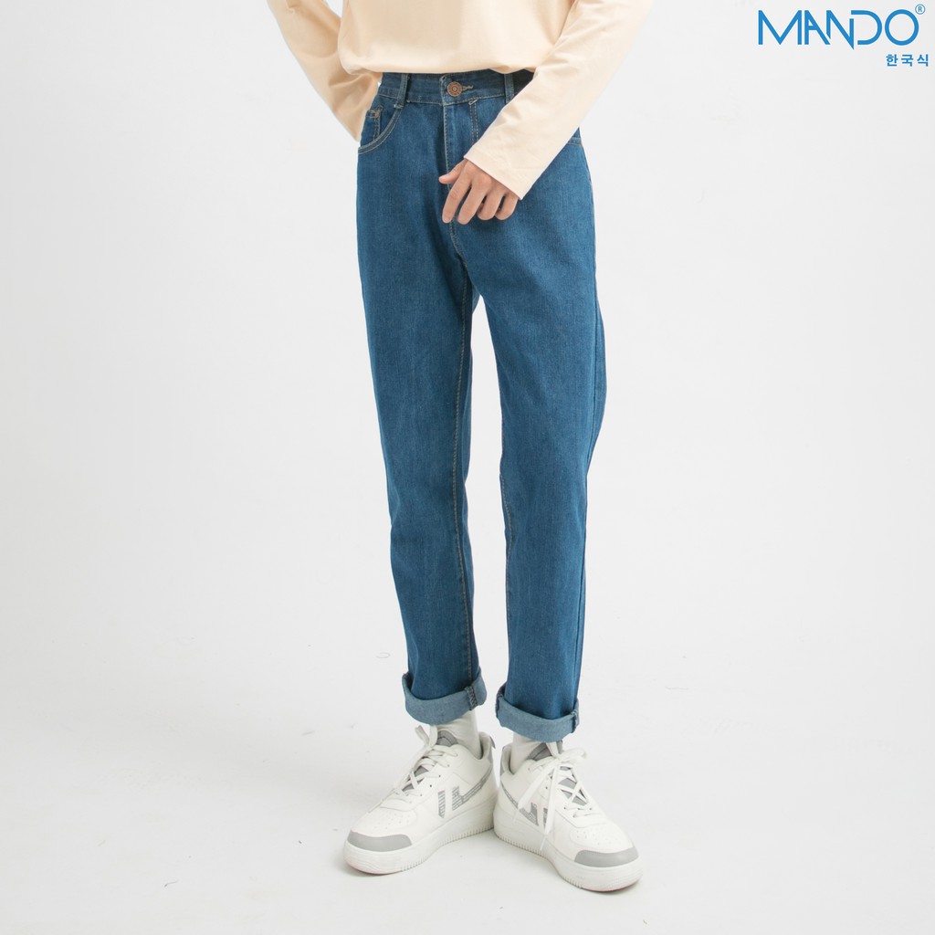 Quần Jean Nam MANDO Ống Rộng Kiểu Dáng Basic Unisex Thời Trang Hàn Quốc Chất Bò Xanh Nhạt Xanh Đậm QJN057 | WebRaoVat - webraovat.net.vn