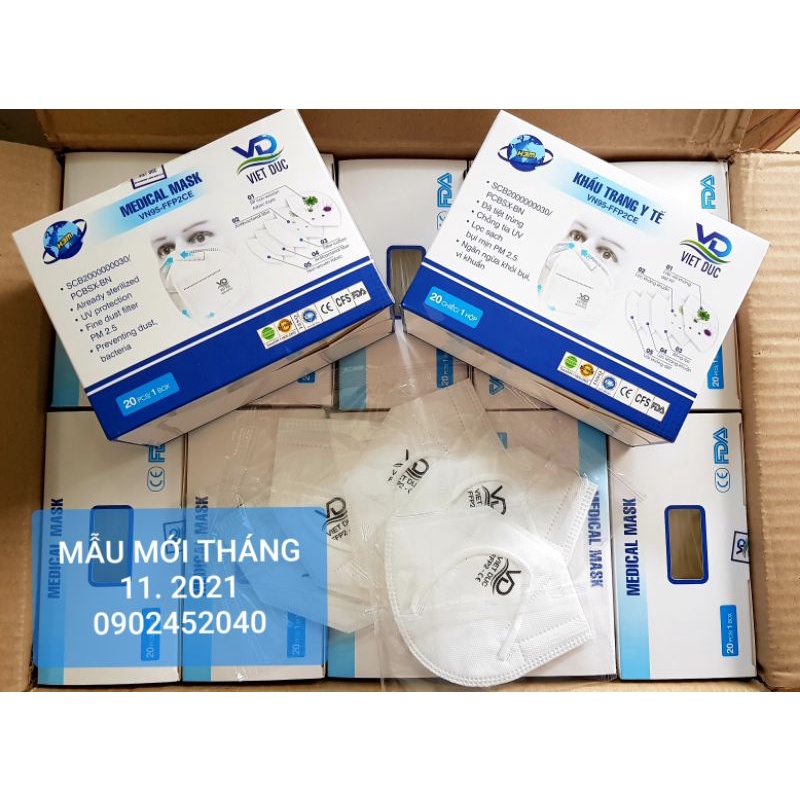 🚑[HỎA TỐC] KHẨU TRANG N95 VIỆT ĐỨC 05 LỚP KHÁNG KHUẨN KHÔNG VAN - LỌC BỤI 2.5PM - TIỆT TRÙNG TỪNG CÁI