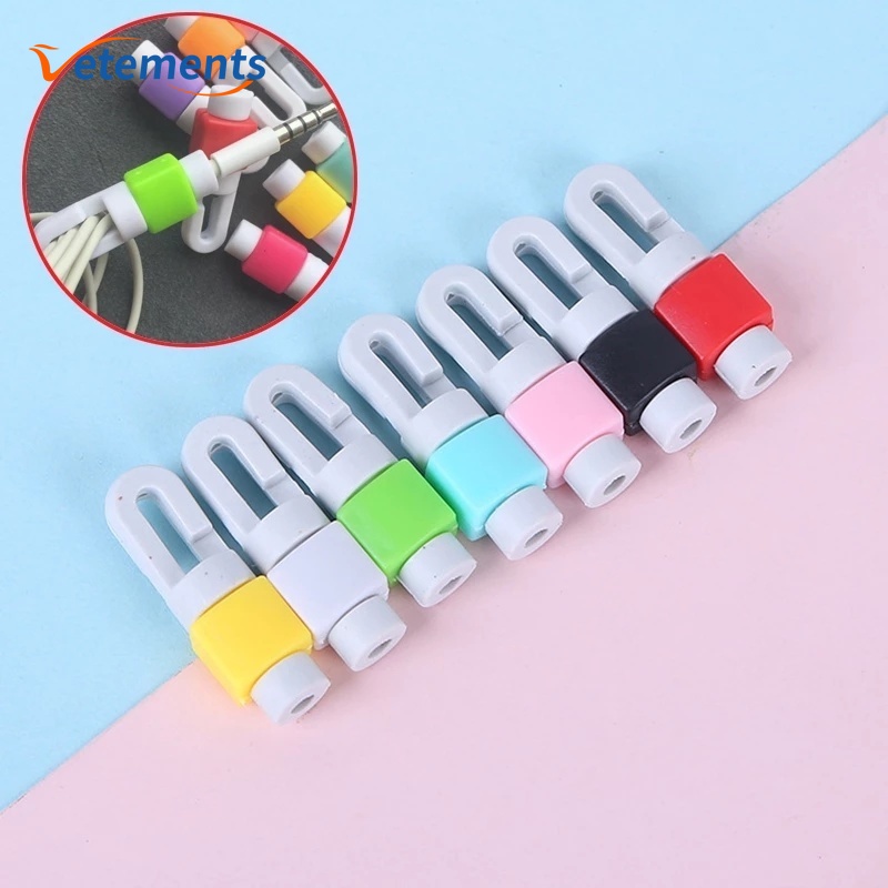 Phụ kiện bảo vệ dây cáp sạc/ tai nghe bằng silicon màu sắc ngọt ngào tiện dụng