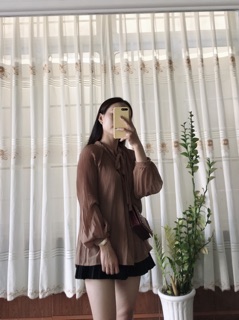 Áo dập li tiểu thư hàng L1