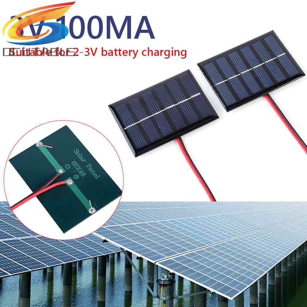 Bộ 1 / 2 Tấm Pin Năng Lượng Mặt Trời Mini 1W 3V 100MA