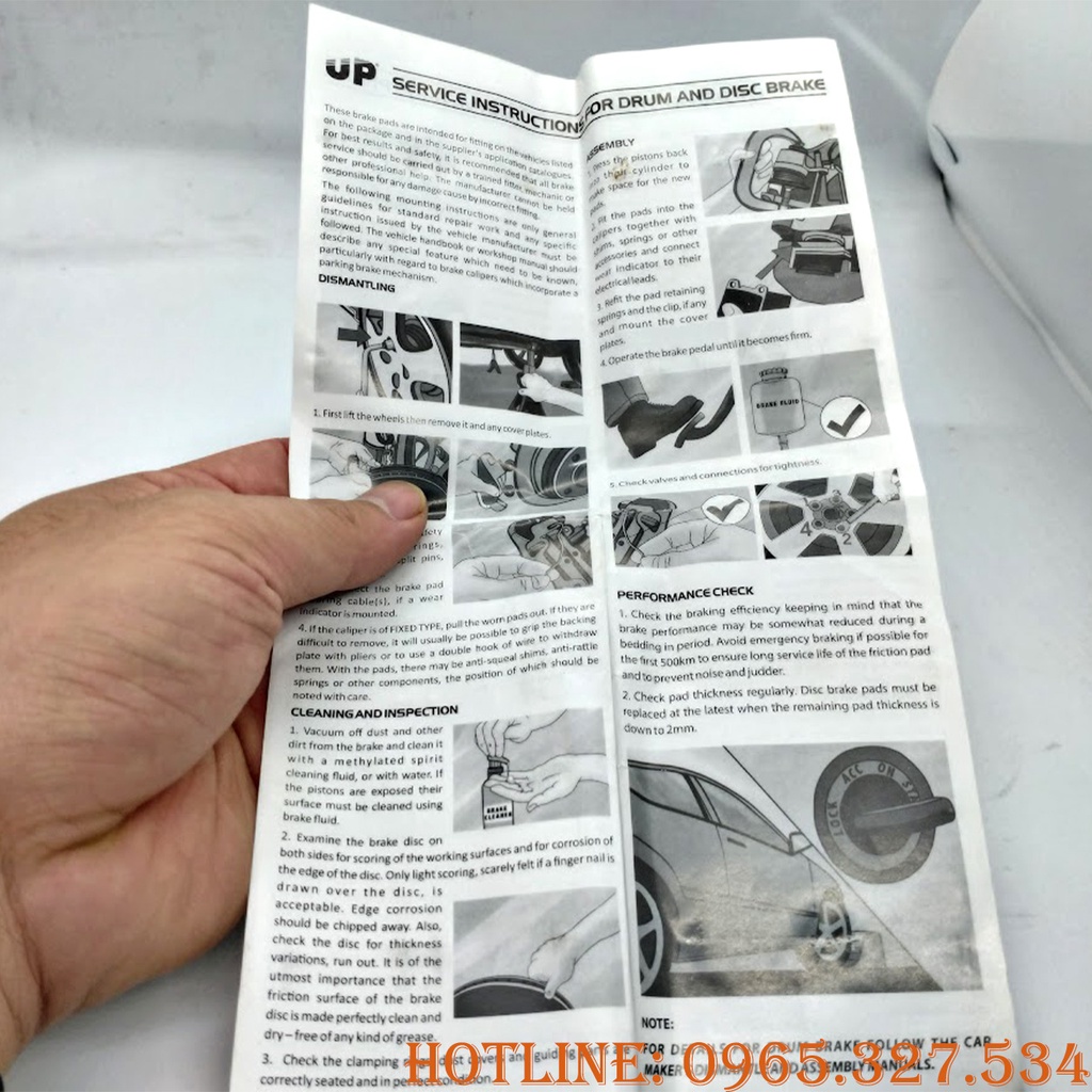 Má Phanh, Bố Thắng đĩa trước TOYOTA INNOVA 2006-2015