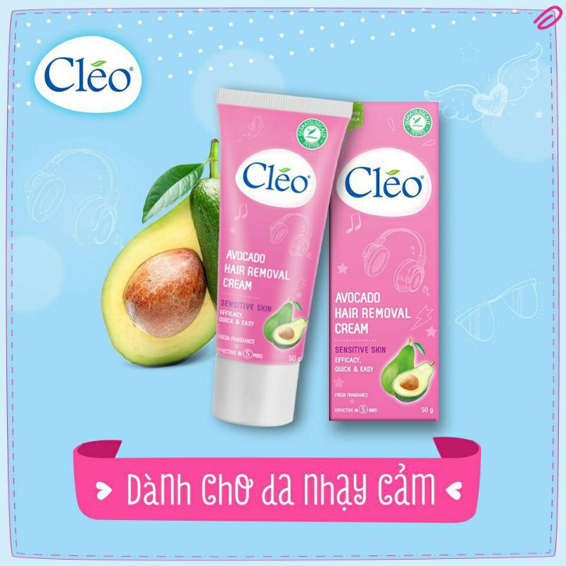 Kem Bơ Tẩy Lông CLEO 50g tẩy sạch lông trong một nốt nhạc