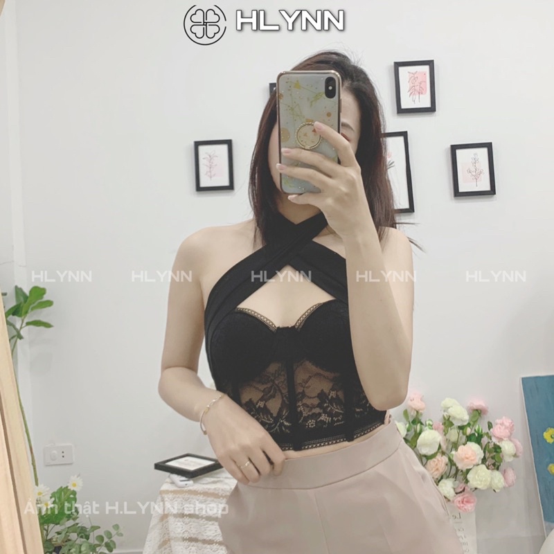 Áo corset ren phối nơ lụa satin mặc 2 kiểu m169 | WebRaoVat - webraovat.net.vn