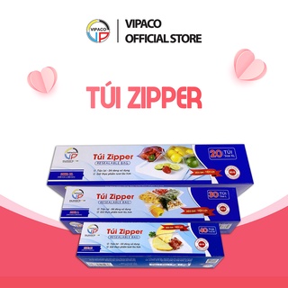 Túi đựng thực phẩm có khóa Zip tái sử dụng nhiều lần Vipaco túi bảo quản thực phẩm khô an toàn