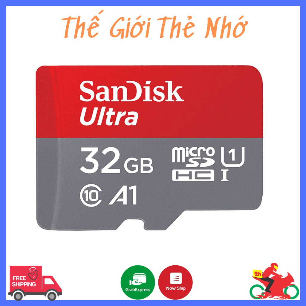 Thẻ nhớ SanDisk Ultra 32GB Class 10, Tốc độ 100MB/s - Thẻ nhớ 32gb micro SD | BH 5 năm 1 đổi 1