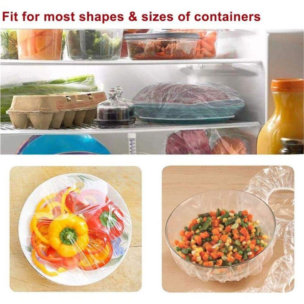 Set 100 Vỏ Bọc Bát Ăn Hình Vuông / Tròn Bằng Silicone Co Giãn Có Giác Hút