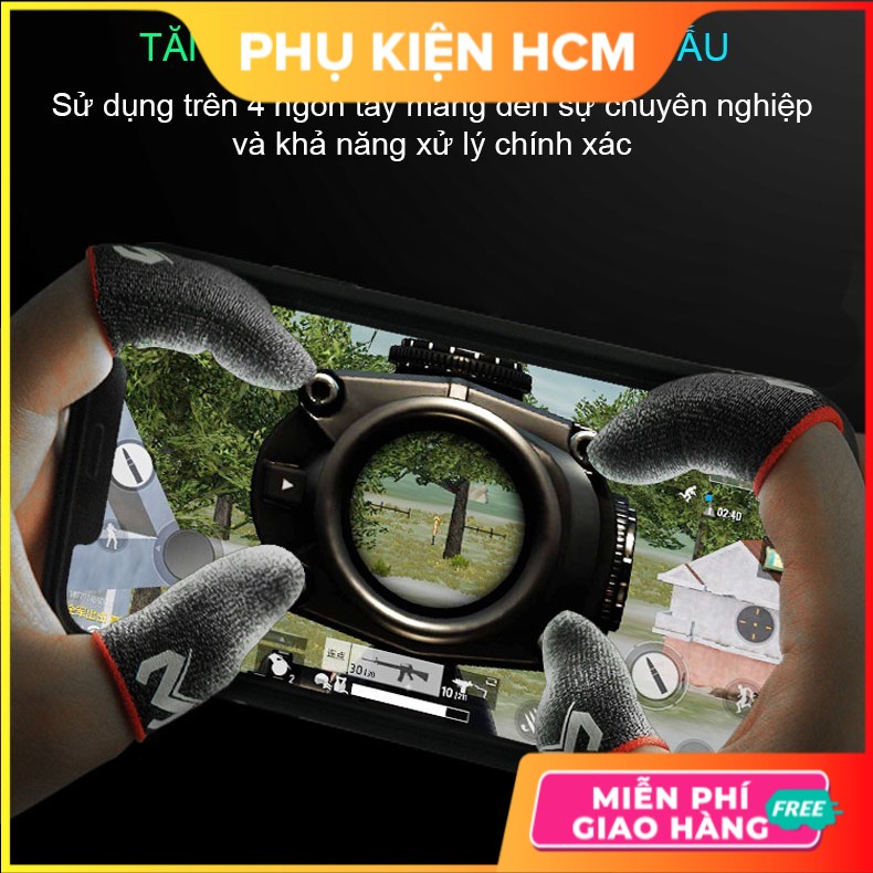 2 Găng tay chơi game điện thoại MEMO sợi carbon phủ bạc cảm ứng nhạy cho game PUBG FF  - Phụ Kiện HCM