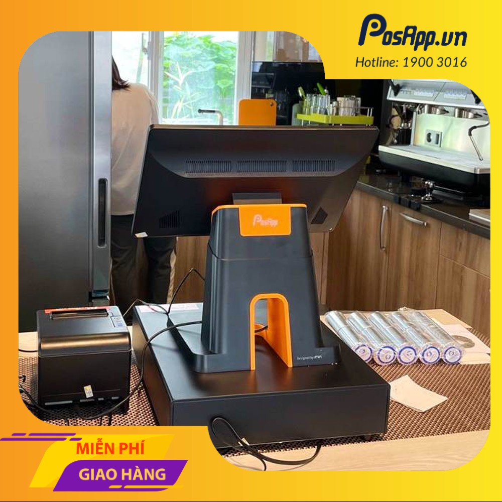 Máy Pos bán hàng - máy Pos tính tiền màn hình cảm ứng 15,6 inch PosApp D3 + 6 tháng phần mềm quản lý bán hàng PosApp
