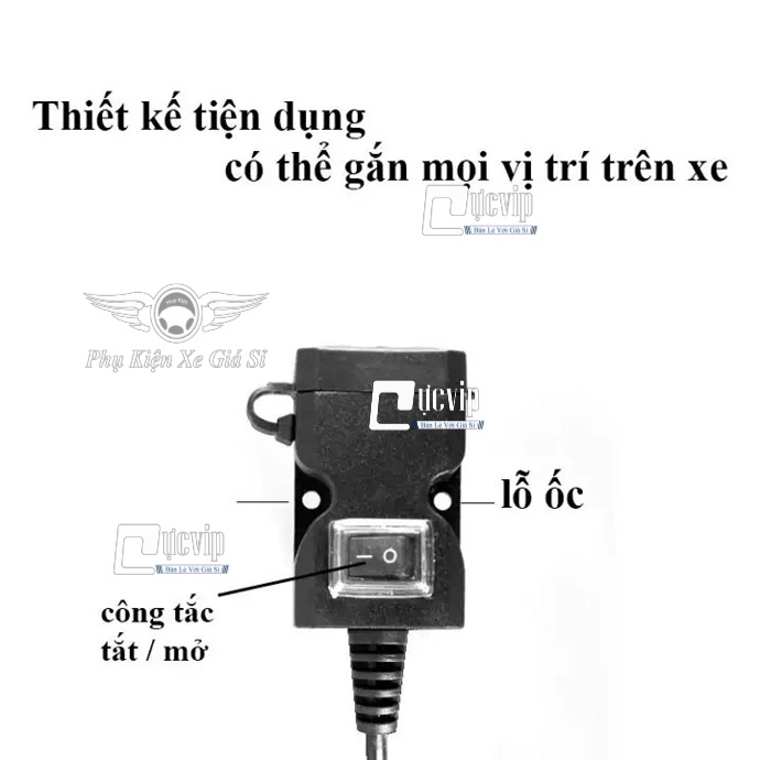 Sạc điện thoại trên xe máy 2 cổng chống nước