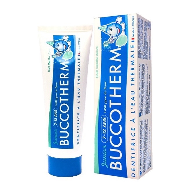 Kem đánh răng cho trẻ từ 7-12 tuổi vị bạc hà 50ml (Buccotherm)