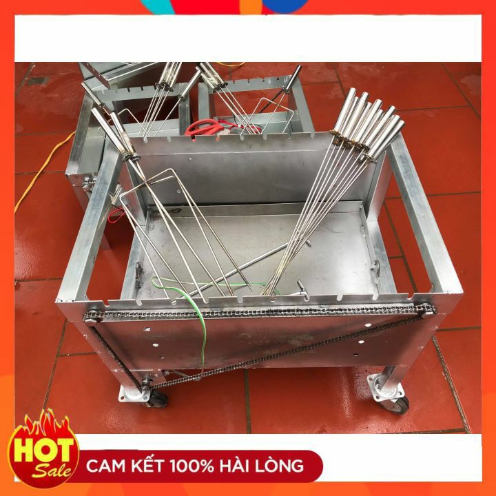 BẾP NƯỚNG THAN HOA TỰ QUAY 10 XIÊN(tặng kèm 10 xiên thẳng và 2 xiên 3 chạc)