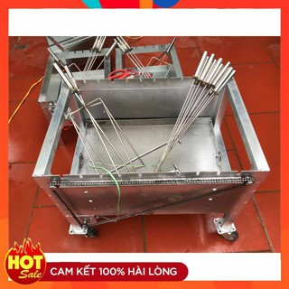 BẾP NƯỚNG THAN HOA TỰ QUAY 10 XIÊN(tặng kèm 10 xiên thẳng và 2 xiên 3 chạc)