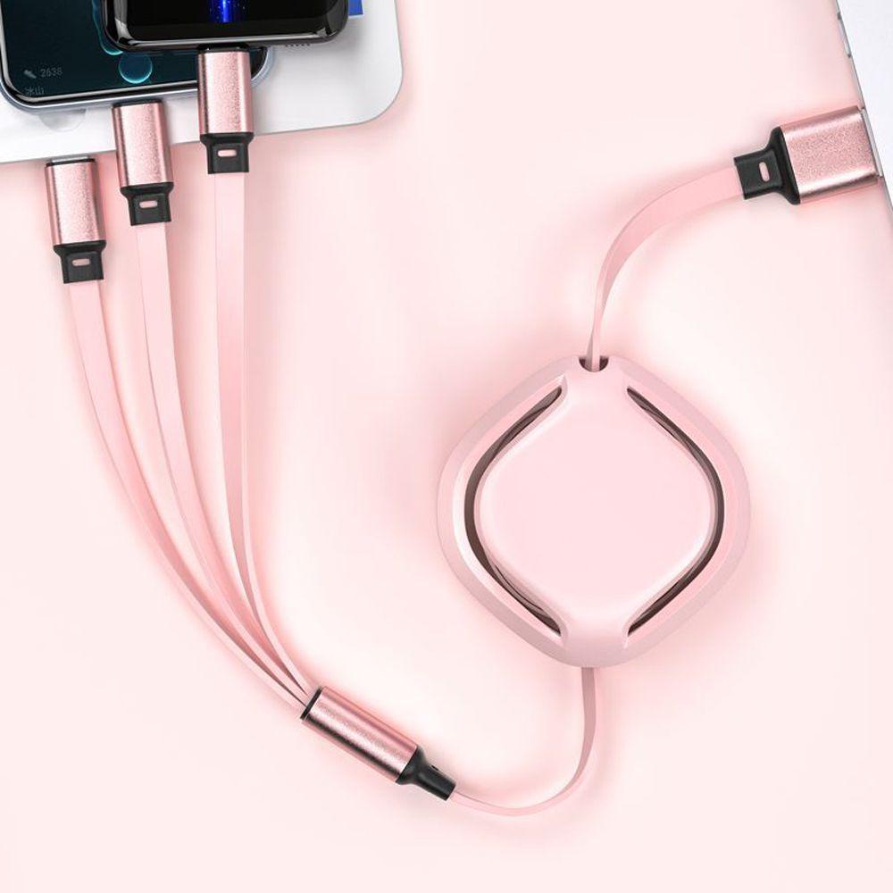 Cáp Sạc Nhanh USB Type C 3 Trong 1 Có Thể Thu Gọn Tiện Dụng Cho Điện Thoại