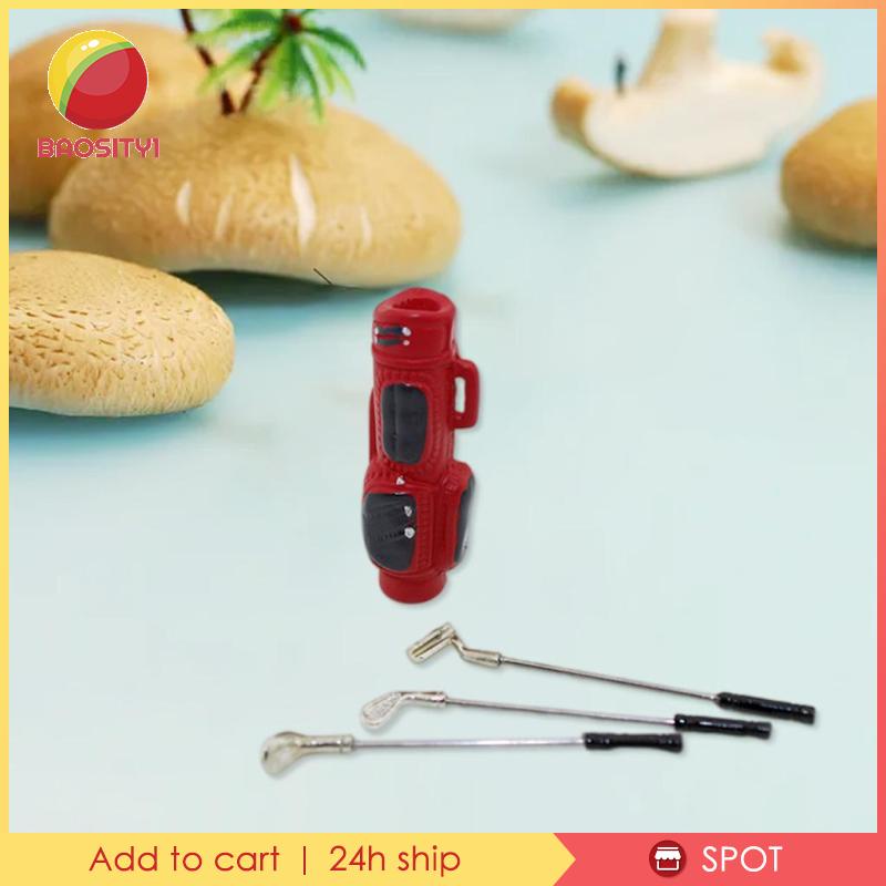 [Baosity 1] 1 / 12 Hoặc 1 / 6 Đồ Chơi Sân Golf Cho Nhà Búp Bê Kèm Túi Đựng Màu Đỏ