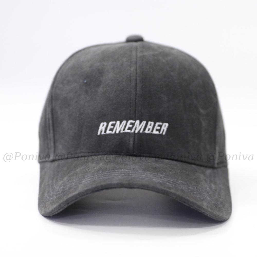 Mũ lưỡi trai ❤️ Nón kết thêu chữ REMEMBER chất kaki  loang cao cấp form unisex nam nữ phong cách Ulzzang PONIVA siêu hot