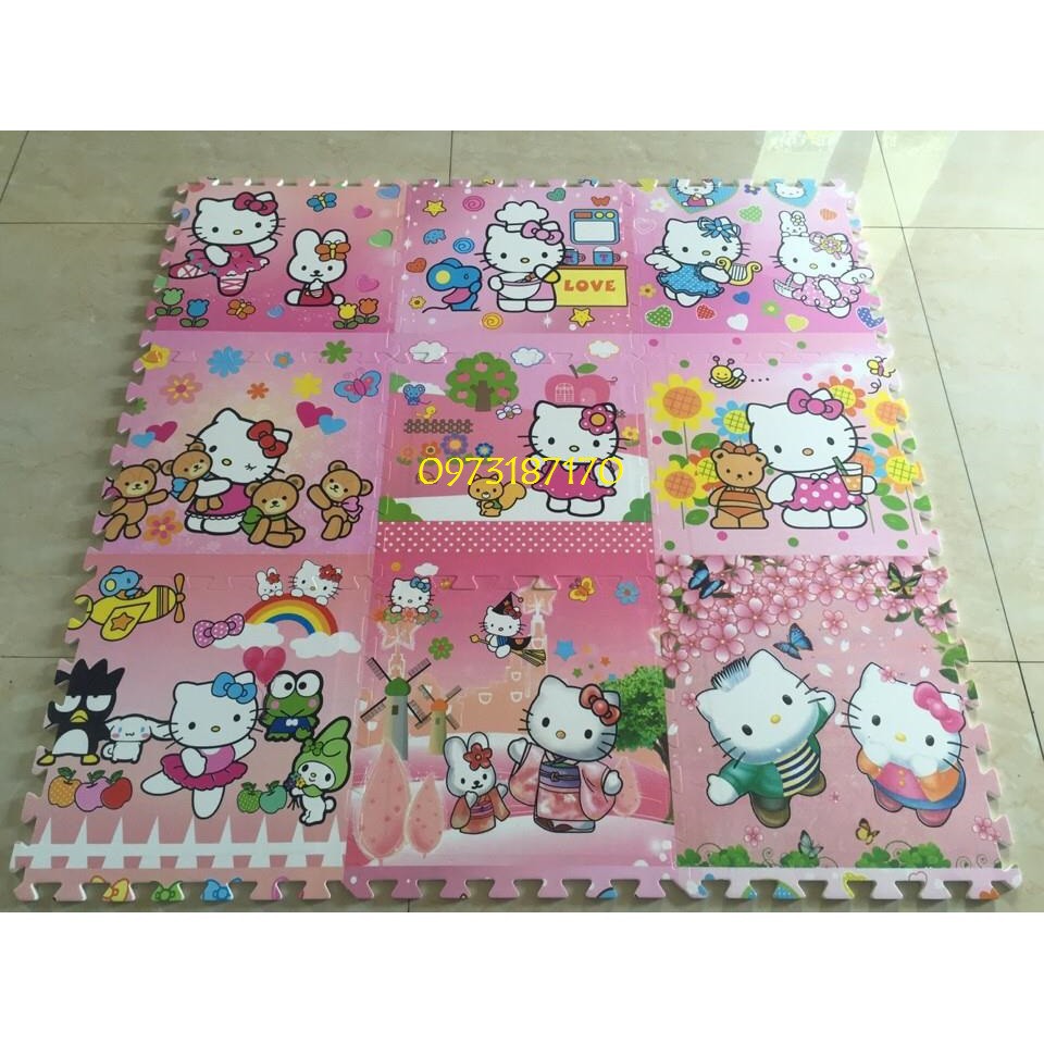 Thảm xốp cho bé hình hello kitty 42x42x1cm bộ 9 tấm (giảm 40k ship toàn quốc)