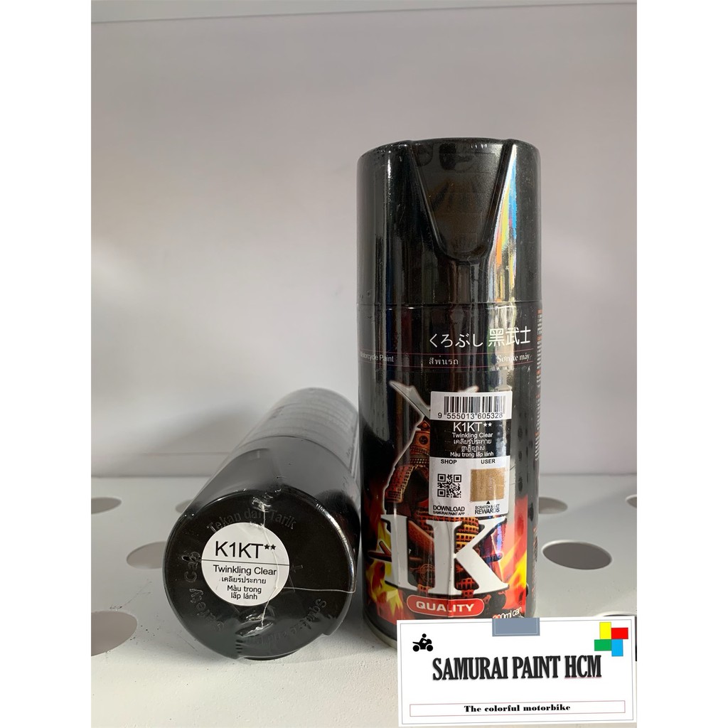 K1KT Sơn xịt Samurai MÀU TRONG LẤP LÁNH