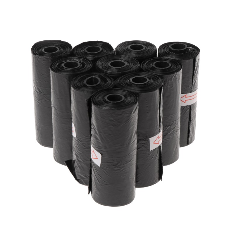 10 Roll/Set Garbage Bag Degradable Pet Poop Shit Trash Home Kitchen Waste Black