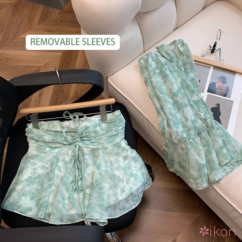 Áo Trễ Vai Tay Dài Có Thể Tháo Rời Phong Cách Hàn Quốc Quyến Rũ