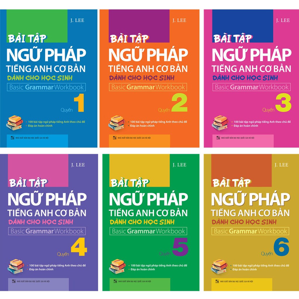 Sách: Combo Basic Grammar - Bài Tập Ngữ Pháp Tiếng Anh Cơ Bản Dành Cho Học Sinh (Trọn Bộ 6 Cuốn)